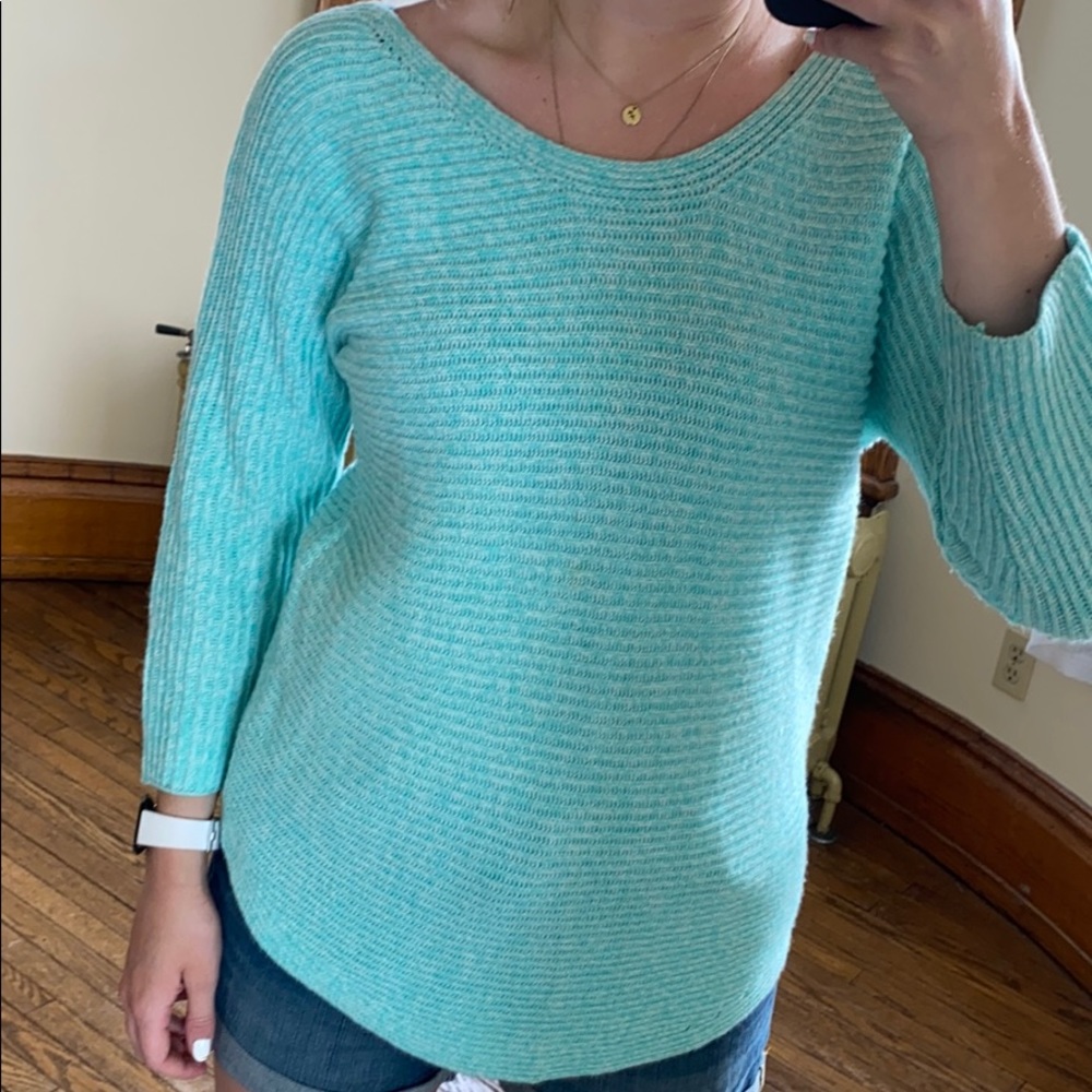 Turquoise 3/4 sweater